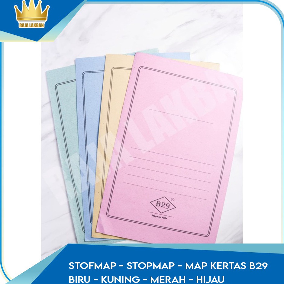 

KODE T39J Stofmap Stopmap Map Kertas B29 biru kuning merah hijau Kuning