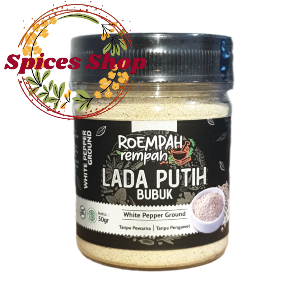 

Lada Putih Bubuk / Merica ROEMPAH REMPAH / White Pepper Ground 50Gr