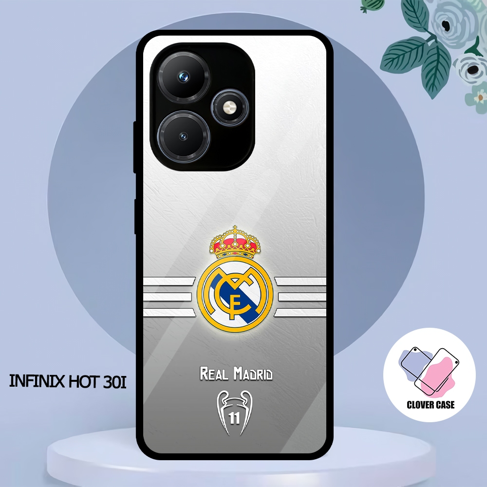 [BL14]  Case Glossy Case | INFINIX HOT 30I | CASE KEKINIAN LUCU |  Casing Hp Kilau Motif REAL MADRID