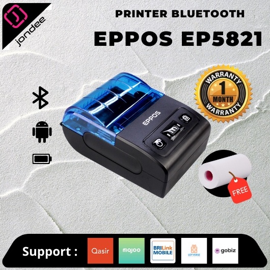 Portable Mini Printer Bluetooth EPPOS EP5821 58mm Print Struk Resi Battery