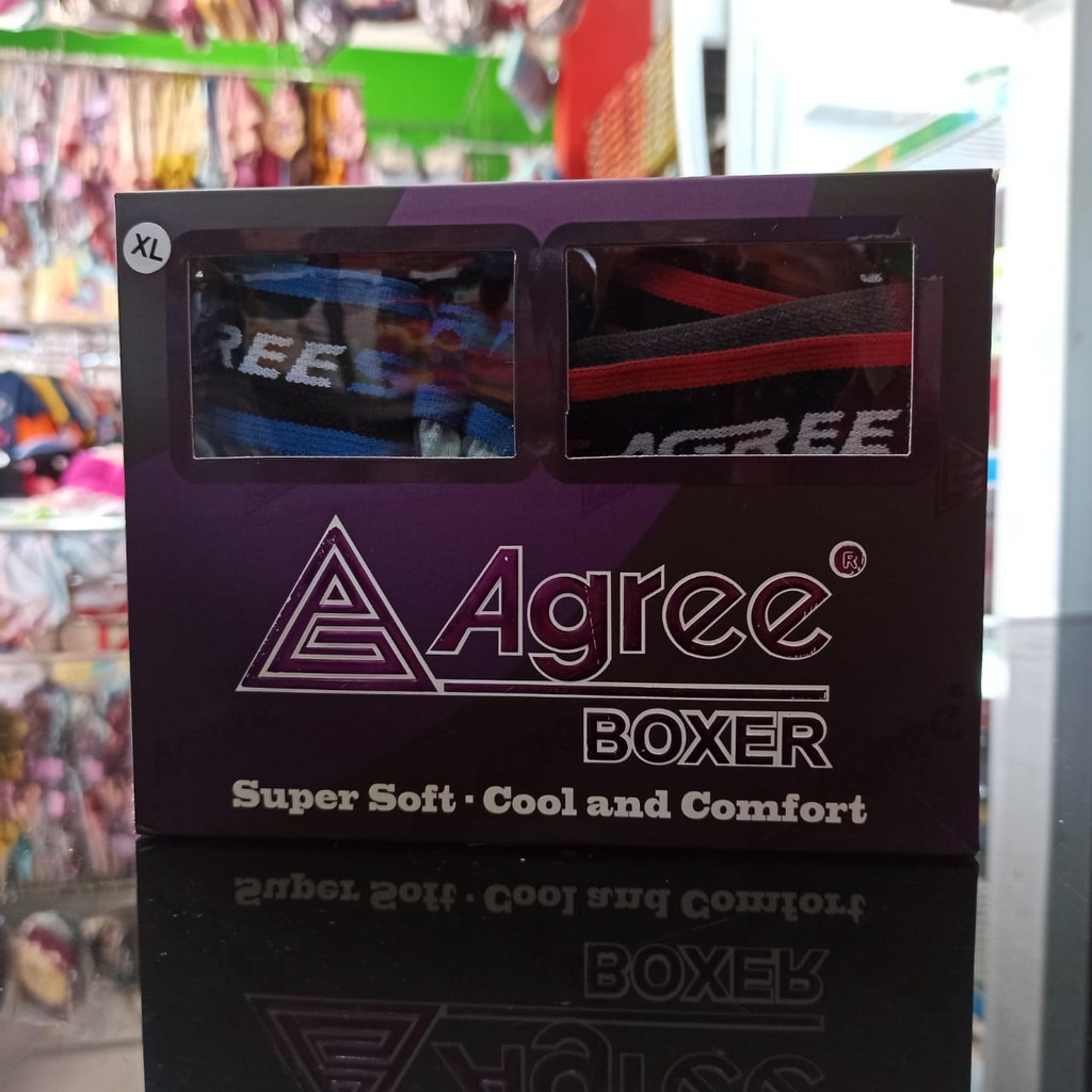 CD Celana Dalam Boxer Pria Agree 6603 Segi Empat Isi 2