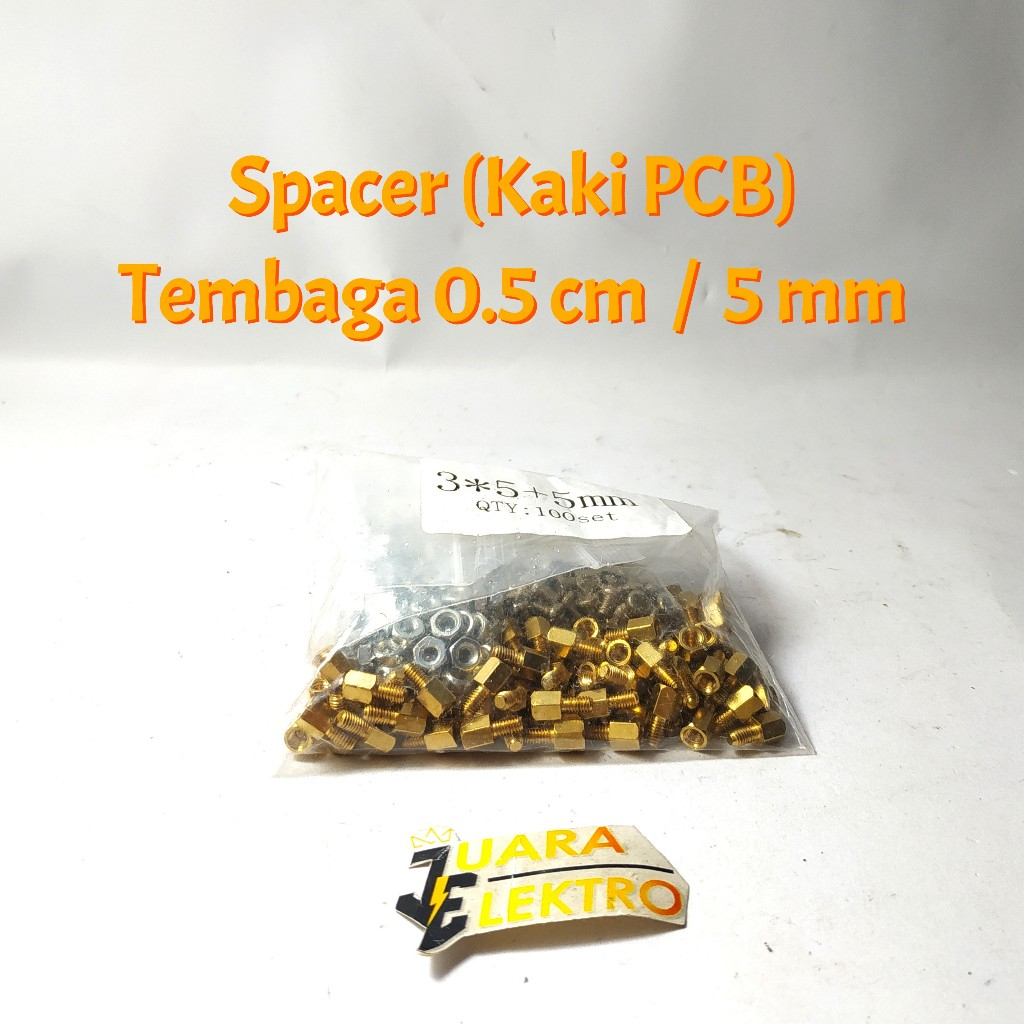 Spacer Kaki PCB 0.5 cm Kuningan | Spacer PCB Ukuran 0.5cm