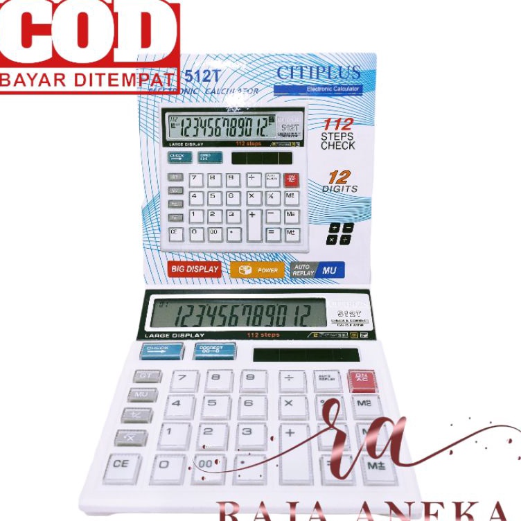 

KODE J82L KALKULATOR CITIZEN CITIPLUS KINCIZEN KRAMIK 512T 12 Digit PUTIH ELEGANT MURAH 512