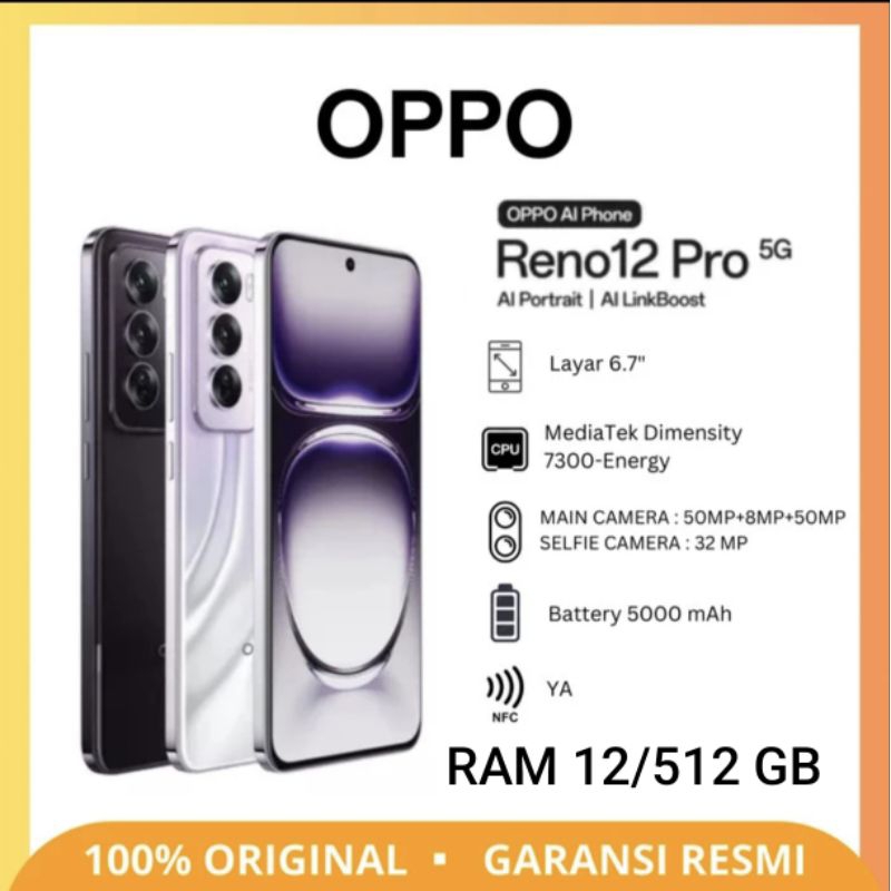 SMARTPHONE OPPO RENO 12 PRO RAM 12/512 GB NFC NEW 2024