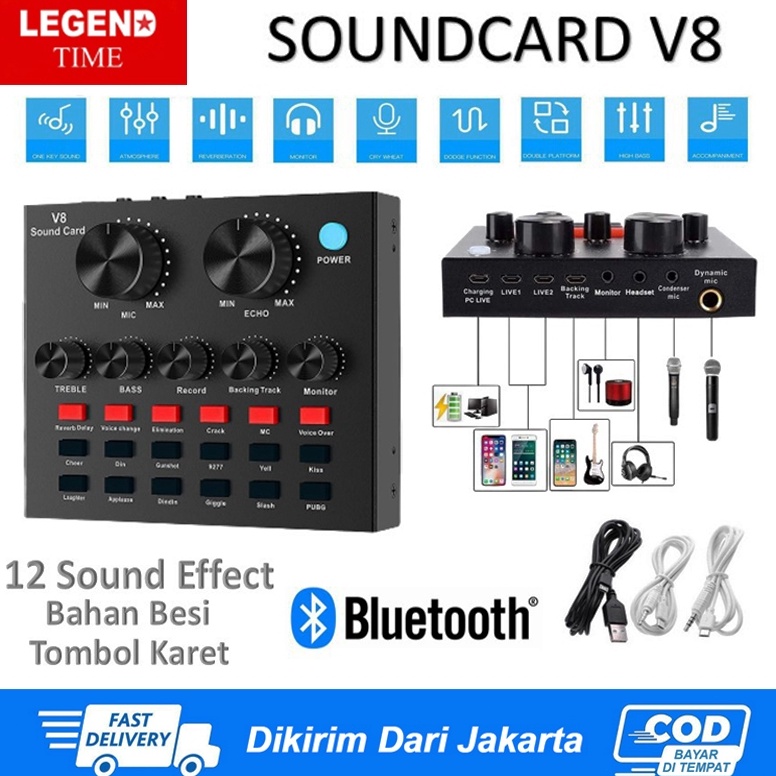 Live soundcard v8 mixer external sound card V8 audio microphone live singing s A6F2