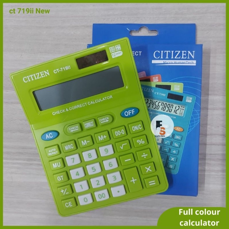 

KODE H14Q Kalkulator Calculator Ct 719ii Warna Warni 12 Digit Chek Ulang Murah Berkualitas