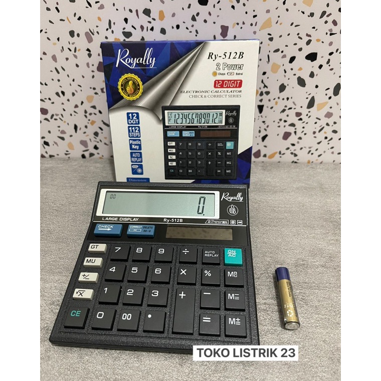 

KODE E22R kalkulator royally RY512B model citizen 12 digit batrai luar