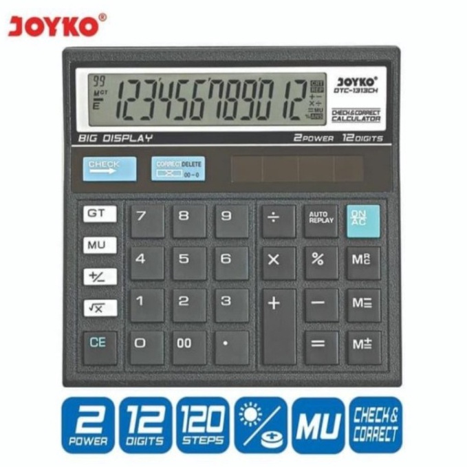 

KODE S12S JOYKO DTC1313CH 12 Digit CHECK CORRECT CALCULATOR Kalkulator Meja 1313CH ORI