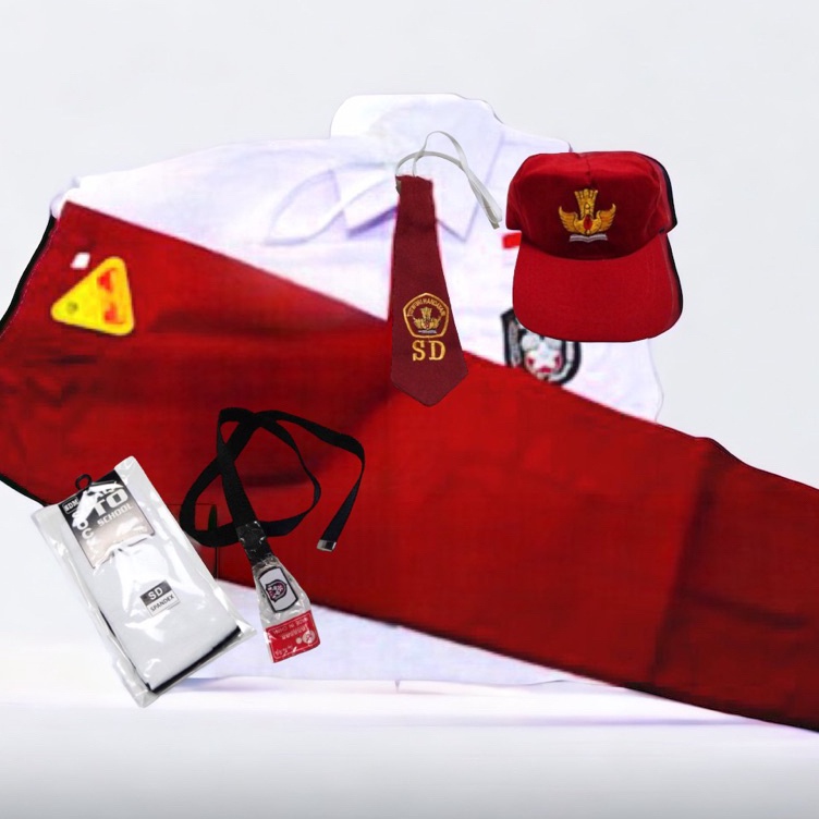 

KODE L8J Setelan Super Lengkap Seragam Sekolah SD LAKI BAJU PENDEK CELANA PANJANG Cowok