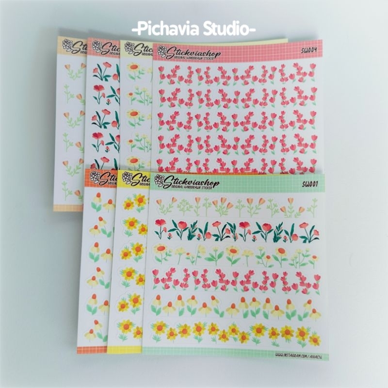 

Washi Sticker Flower - Sticker Sheets, sticker kisscut, sticker flower, sticker journal