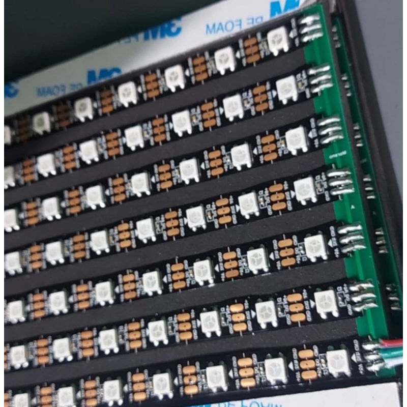 Tatakan dan rangkaian led WS 2812 5Volt untuk lampu Strobo setting text wifi tanpa modul