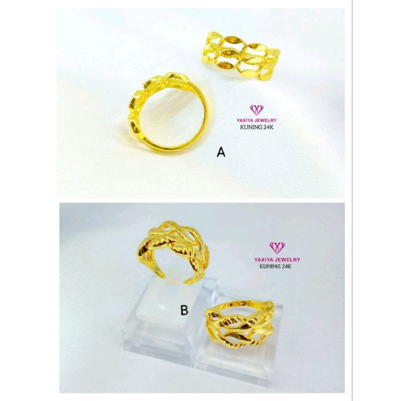 cincin rotan 1 suku lapis emas 24k