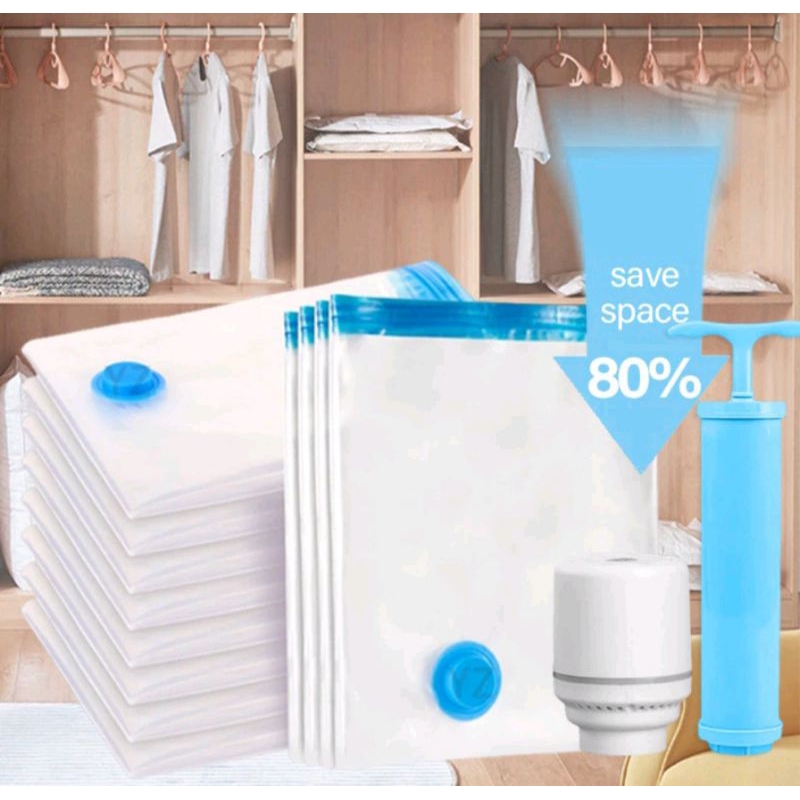 Plastik vakum Bag plastik pakaian tas Vakum  compression bag  Alat Vacuum Vacum