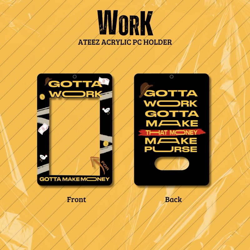 ATEEZ ACRYLIC PHOTOCARD HOLDER WORK EDITION