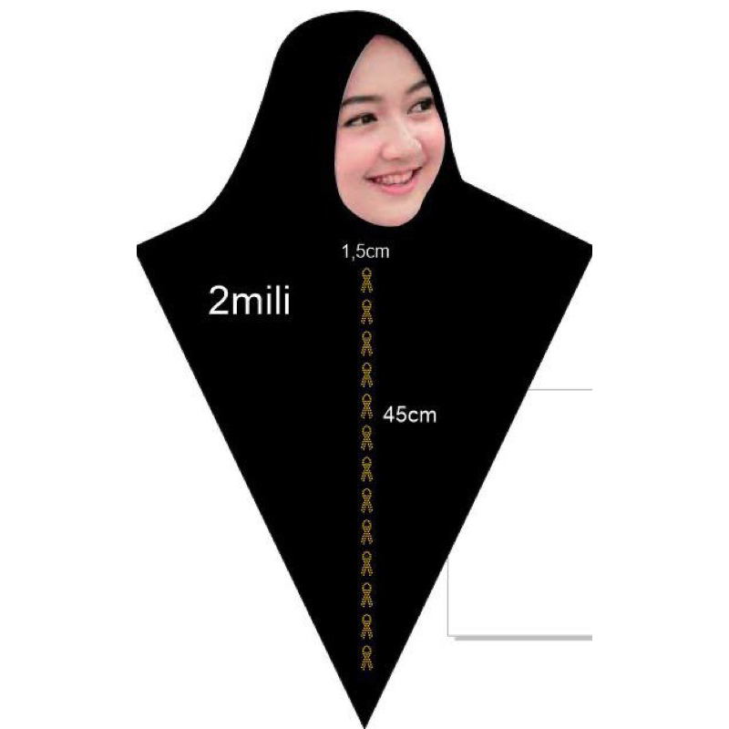 Payet mote gosok press lis tengah kerudung jilbab bergo gold