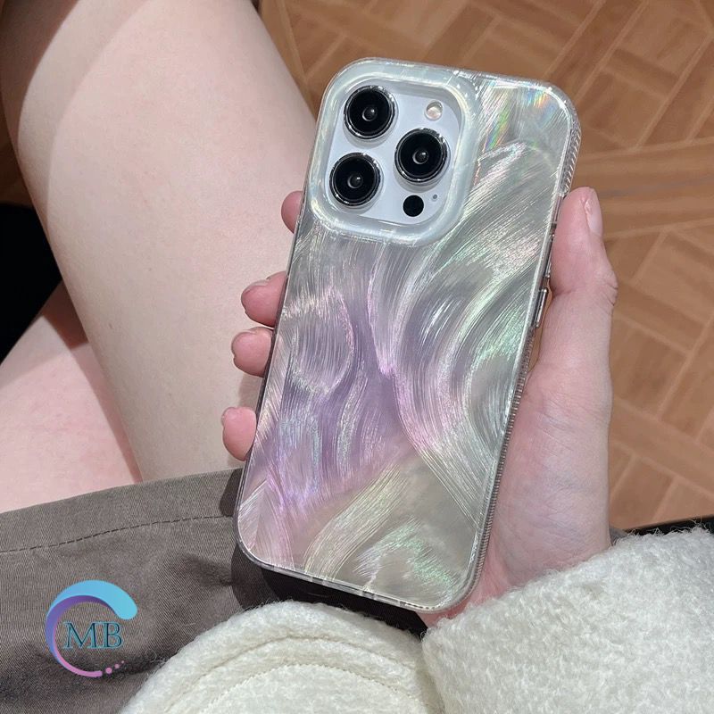 SS938 CLARITY Swirl Hologram Feather Case Ombre Pink Yellow Texture For XIAOMI REDMI A1 A2 2023 A3 2