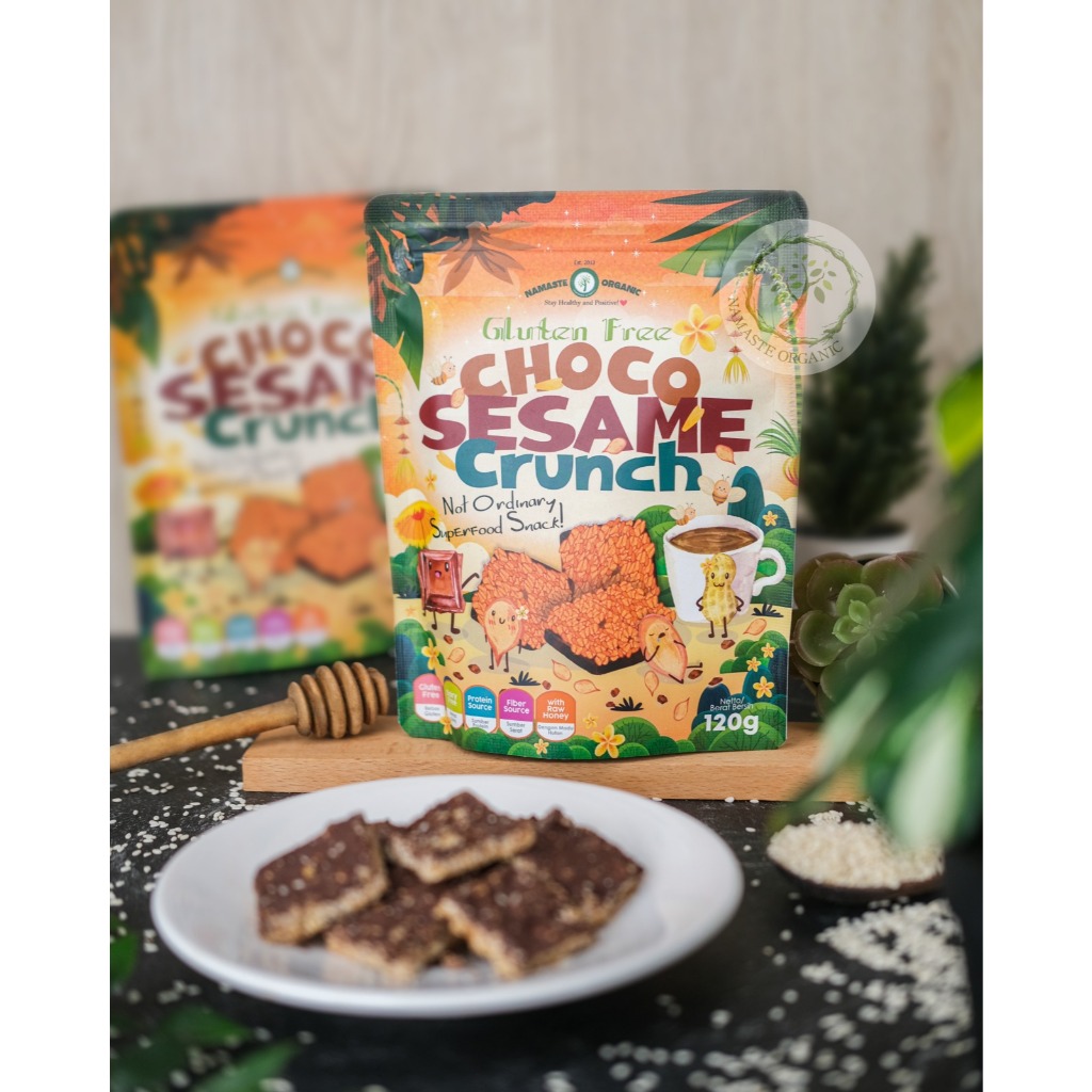 

waw GLUTEN FREE CHOCO SESAME CRUNCH - NOT ORDINARY SUPER FOOD SNACK 120GR