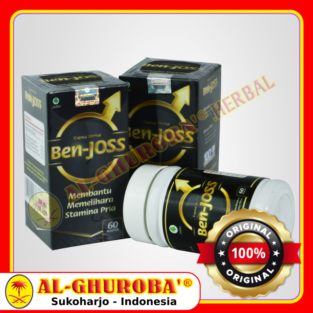 Kapsul Herbal Ben Joss  Stamina Pria Kuat & Tahan Lama 60 kapsul Al-Ghuroba  BPOM RI HALAL