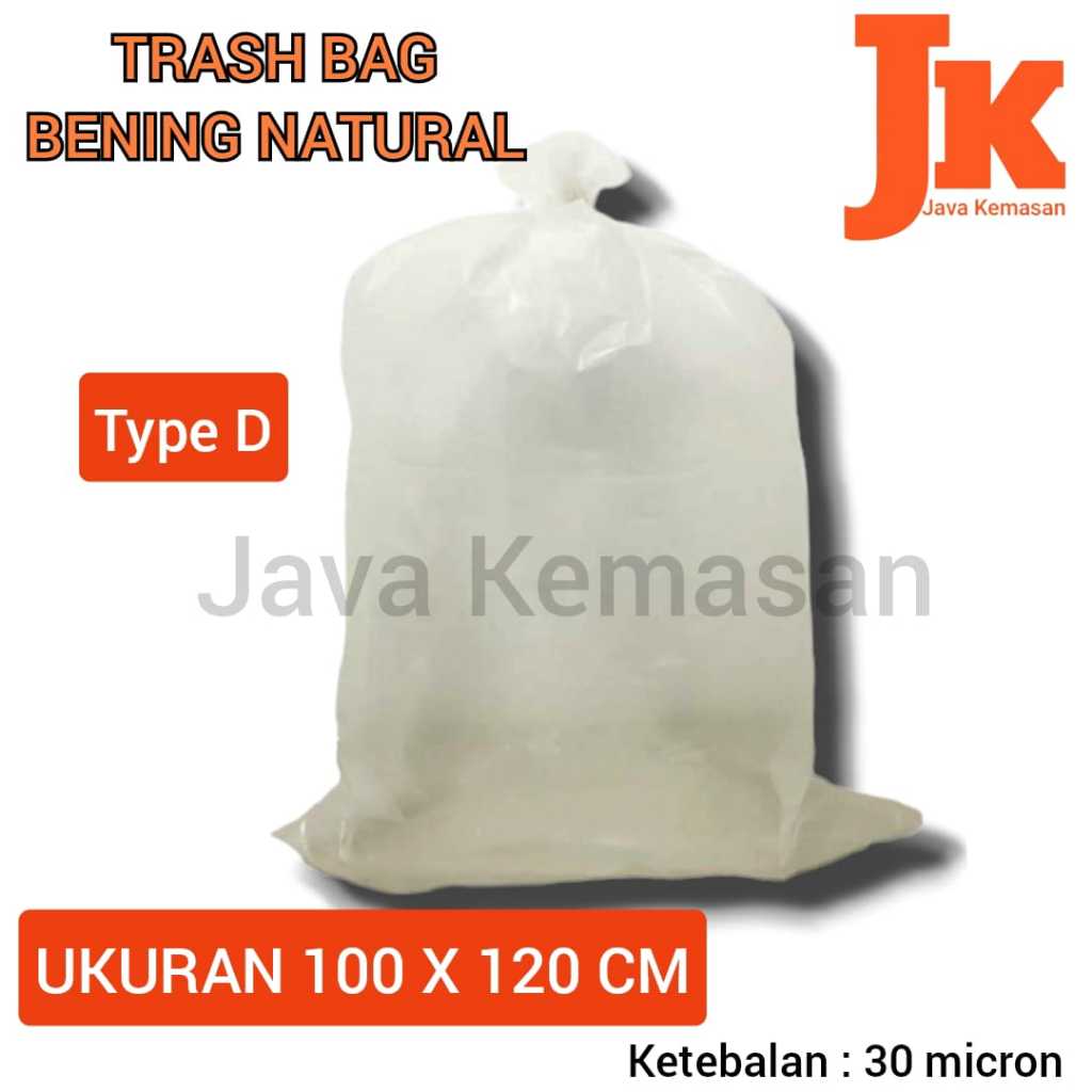 PLASTIK SAMPAH NATURAL D KANTONG KRESEK TRASH BAG SAMPAH BENING TRANSPARAN 100X120 CM BESAR JUMBO TE