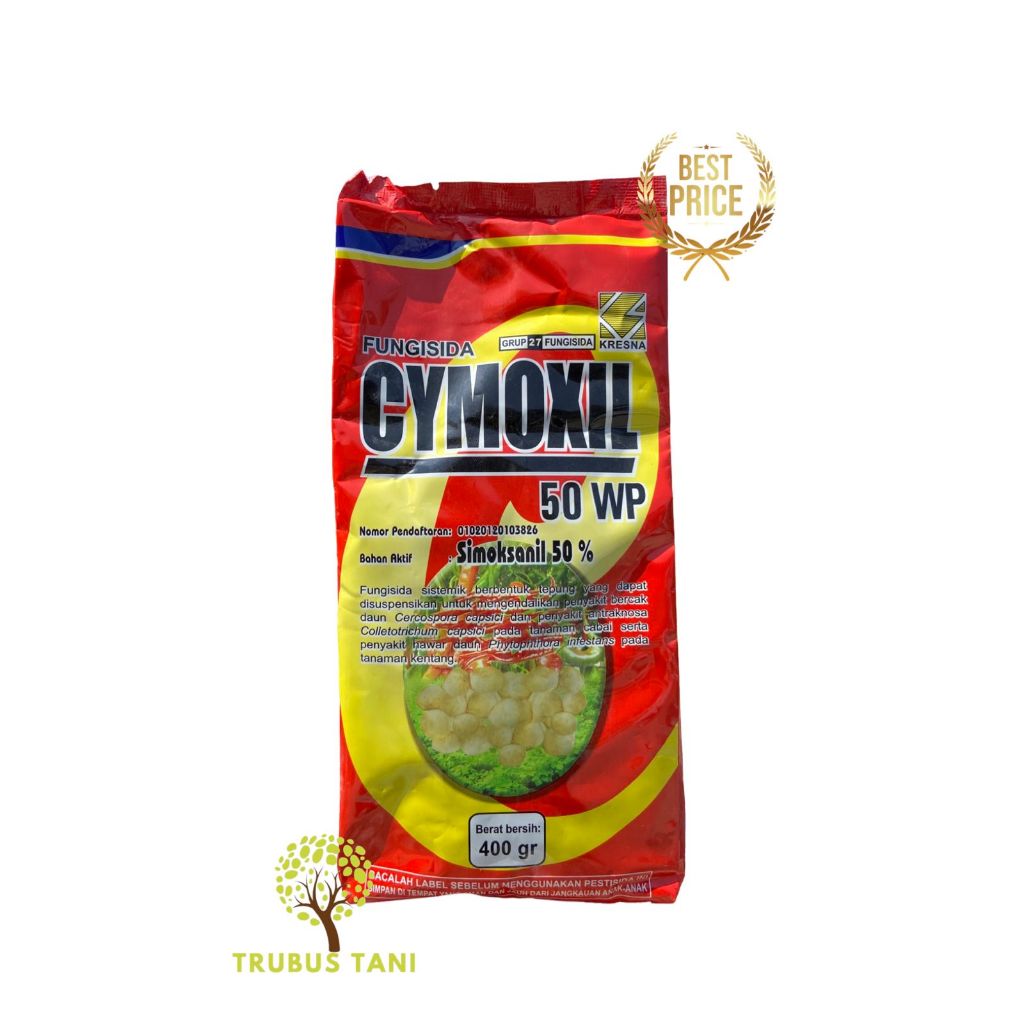 FUNGISIDA CYMOXIL 50WP 400 GRAM bahan aktif: SIMOKSANIL 50%