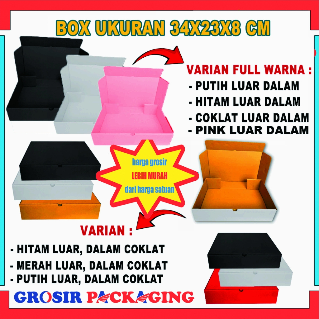 

Box 34x23x8 Cm/ Kardus Polos/ Box Hampers/ Box Hoodie/ Bucket 1kg