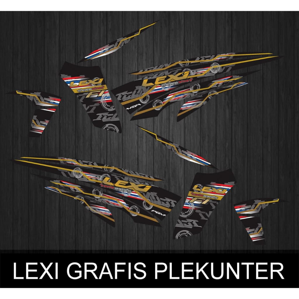 STIKER STRIPING LIST VARIASI MOTOR YAMAHA LEXI GRAFIS MOTIF PLEKUNTER