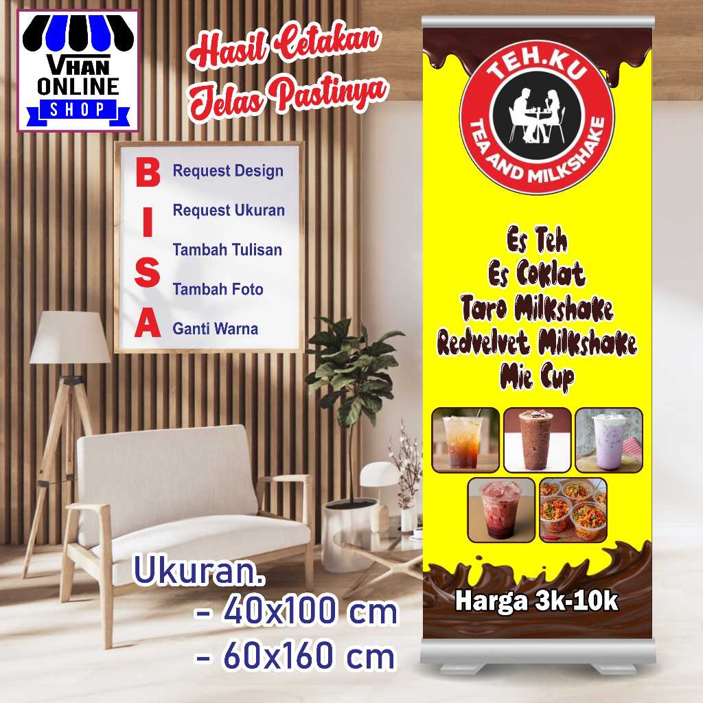Design MMT Banner Spanduk Jualan Aneka Minuman Design Kuning