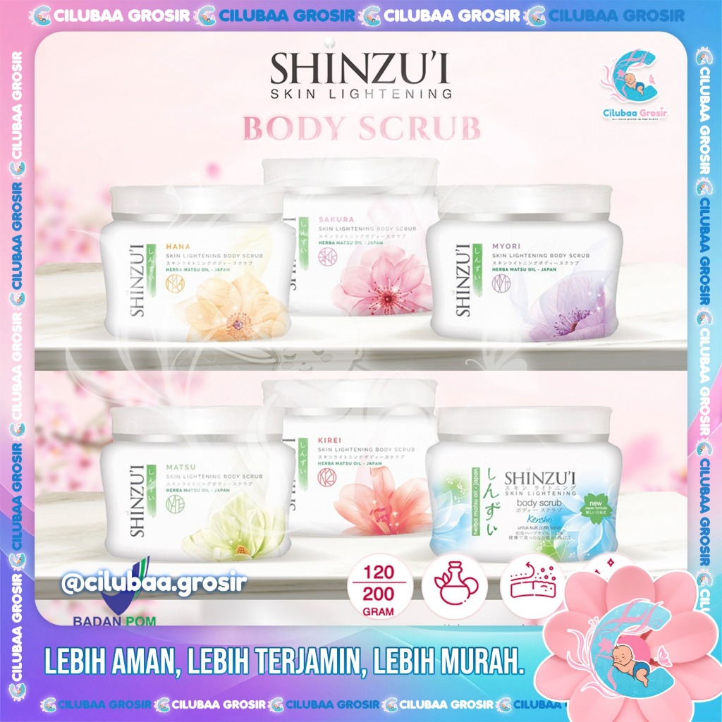 Shinzui Body Scrub 120 g (Kecil) & 200g (Besar) - Lulur Badan Shinzu'i Skin Lightening Body Scrub