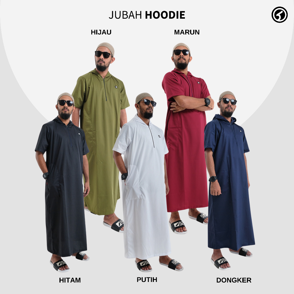 Jubah Lengan Pendek Jubah Hoodie Hudi Jubah Pria Jubah Dewasa Jubah Gamis