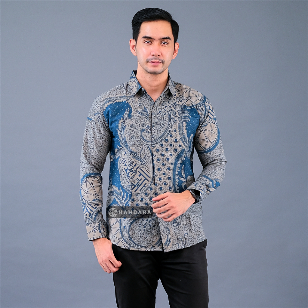 Handara Batik Premium Pria Lengan Panjang Slim Fit Furing - Maladewa