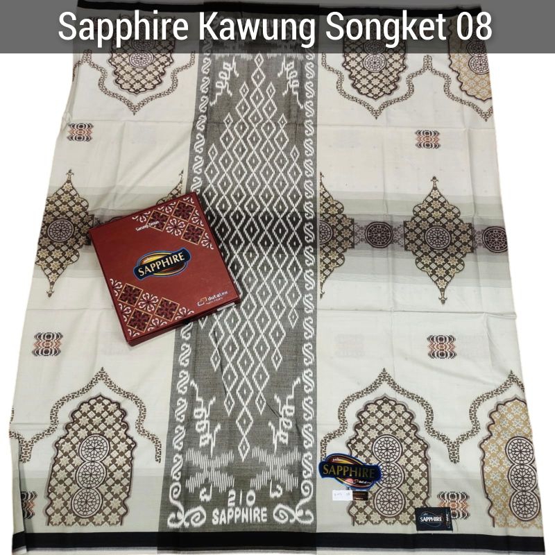 Sarung Tenun SAPPHIRE KAWUNG SONGKET Murah KEMBANG  Saphirre ATLAS JAQGUARD, PREMIX sapphire SUPER P