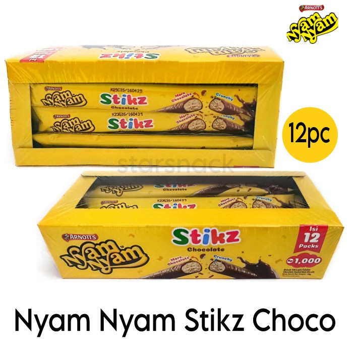 

BISKUIT NYAM NYAM STIKZ CHOCOLATE SNACK COKLAT CEMILAN ANAK KUE STIK LAPIS COKELAT MAKANAN RINGAN GIFT PARCEL ULANG TAHUN MURAH