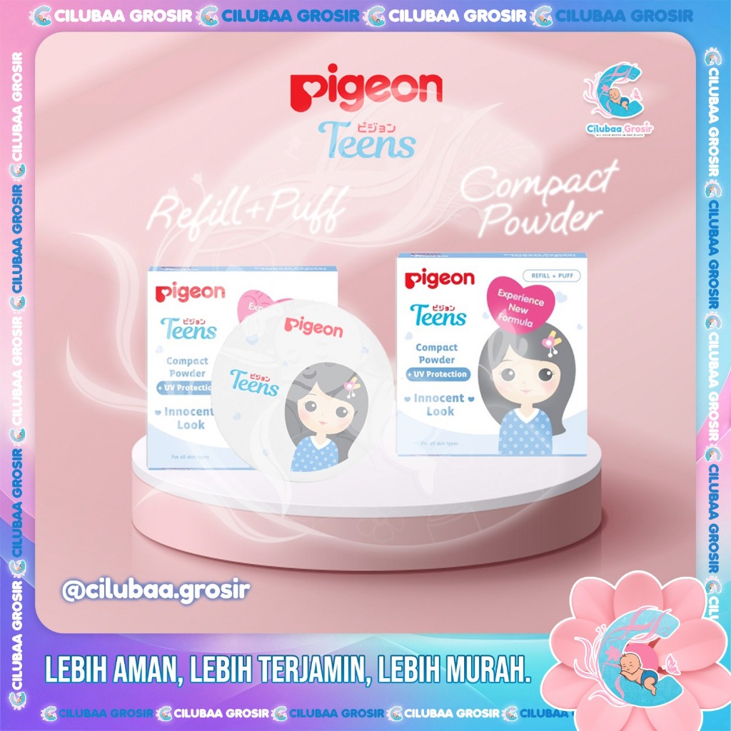 PIGEON TEENS Compact Powder || Face Powder || Compact Hypoallergenic || Two Way Cake 14gr BPOM