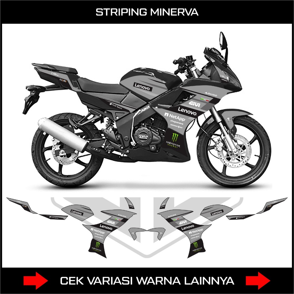 STRIPING MOTOR MINERVA 125 VX / STICKER DECAL MINERVA VX 150 / LIST BODY / SEMIFULL BODY
