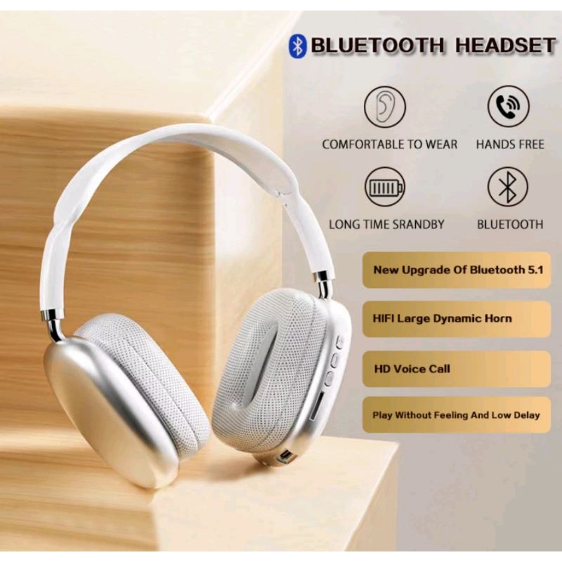 P9 Headfree Bluetooth Wireless Headphone HIFI Stereo Bass Headset Support TF Card Sport Gaming Blutu