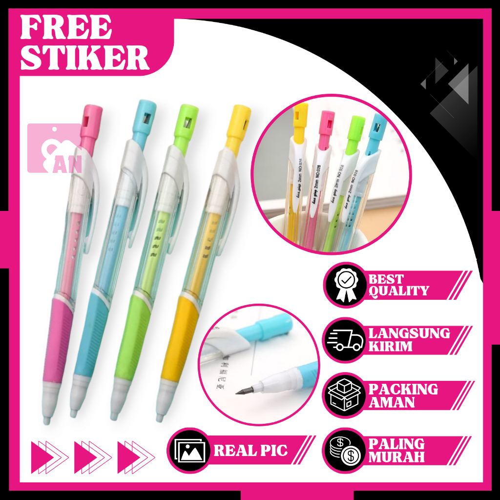 

1PCS Pensil Mekanik Lead Graphite 2.0mm Pencil Mechanical Isi Ulang Alat Tulis Sekolah Perlengkapan Menulis Kantor Sketsa A080