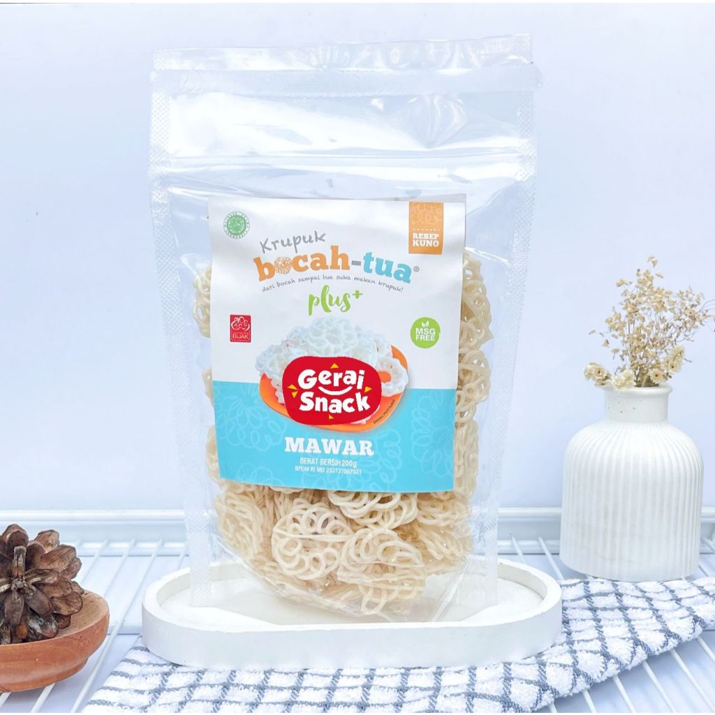 

Kerupuk Bocah Tua Plus 200g For KIDS Non MSG & Non Pemutih