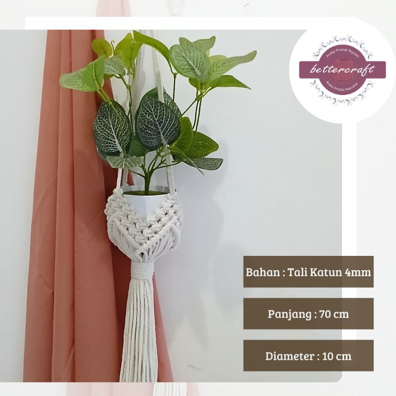 Macrame Pot Gantung Motif Zigzag | Macrame Plant Hanger | Gantungan Pot Macram Plant Hanger