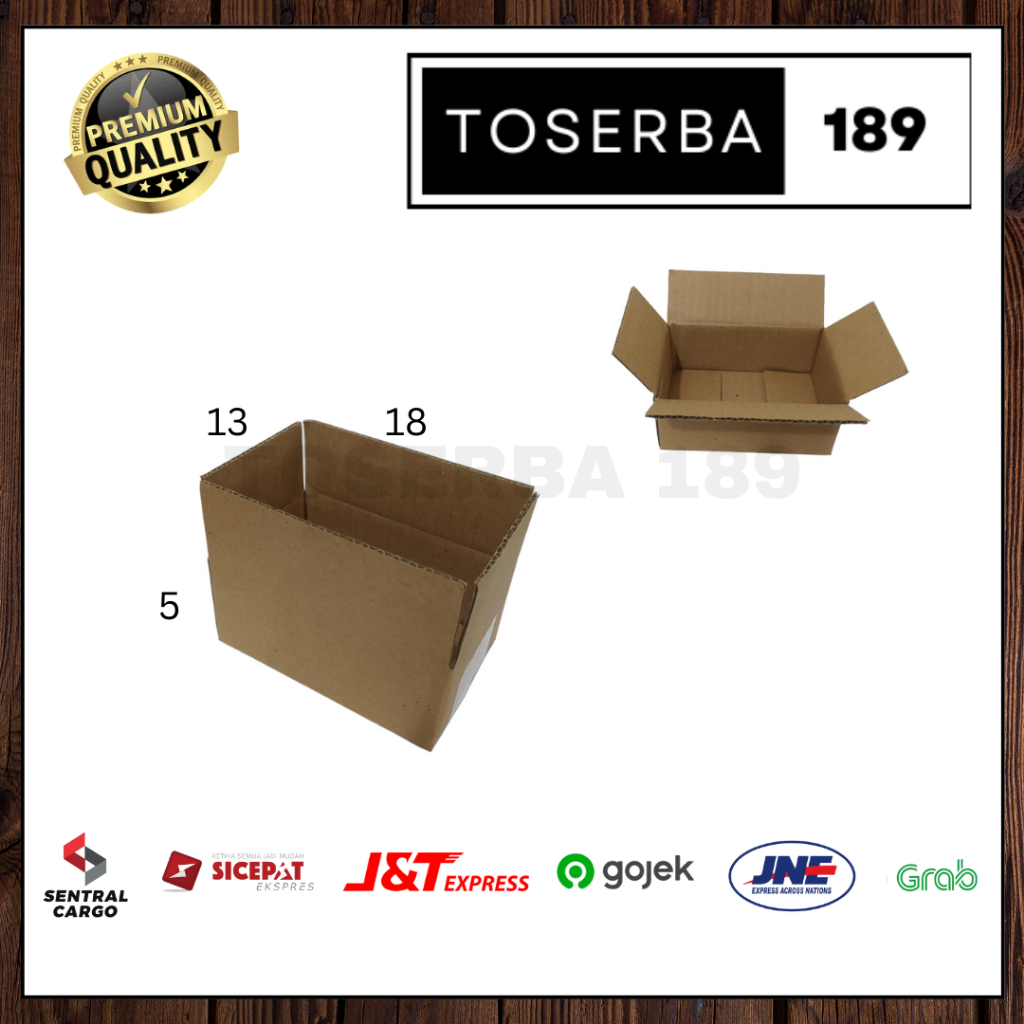 

kotak kardus box packing uk 18x13x5 SHEET POLOS