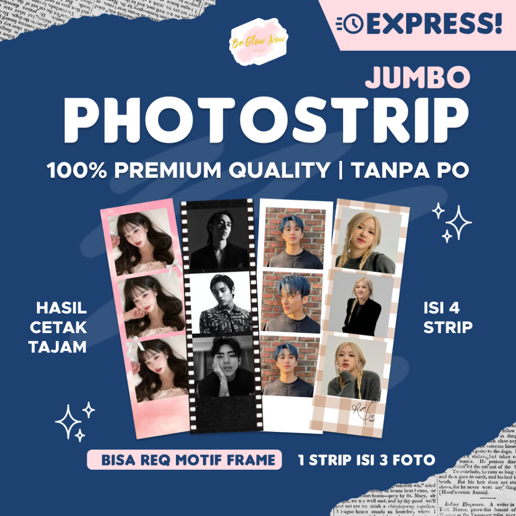 

Photostrip JUMBO isi 4 Strip/ Cetak Photo Strip Idol Custom/ Waterproof hasil jernih/ Frame Bisa Custom