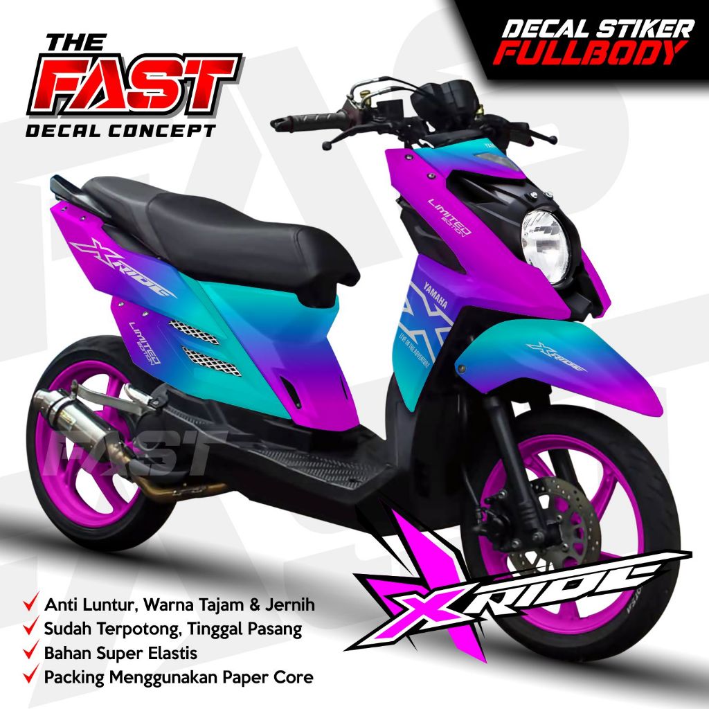 Stiker Yamaha X-Ride Old - Striping Stiker Decal X-Ride Old Fullbody Gradasi Bunglon