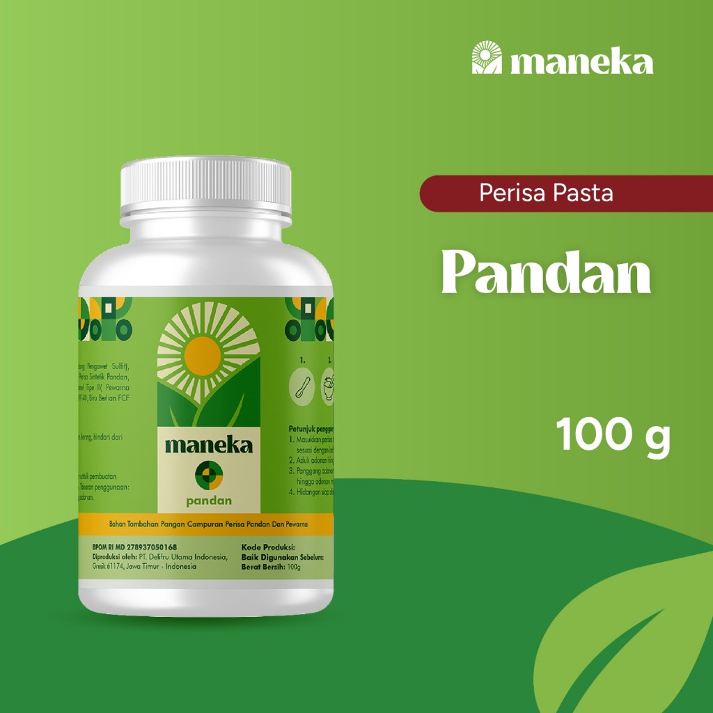 

Maneka Perisa Pasta Pandan - Aroma Perasa & Pewarna Makanan Rasa Pandan 100 ML