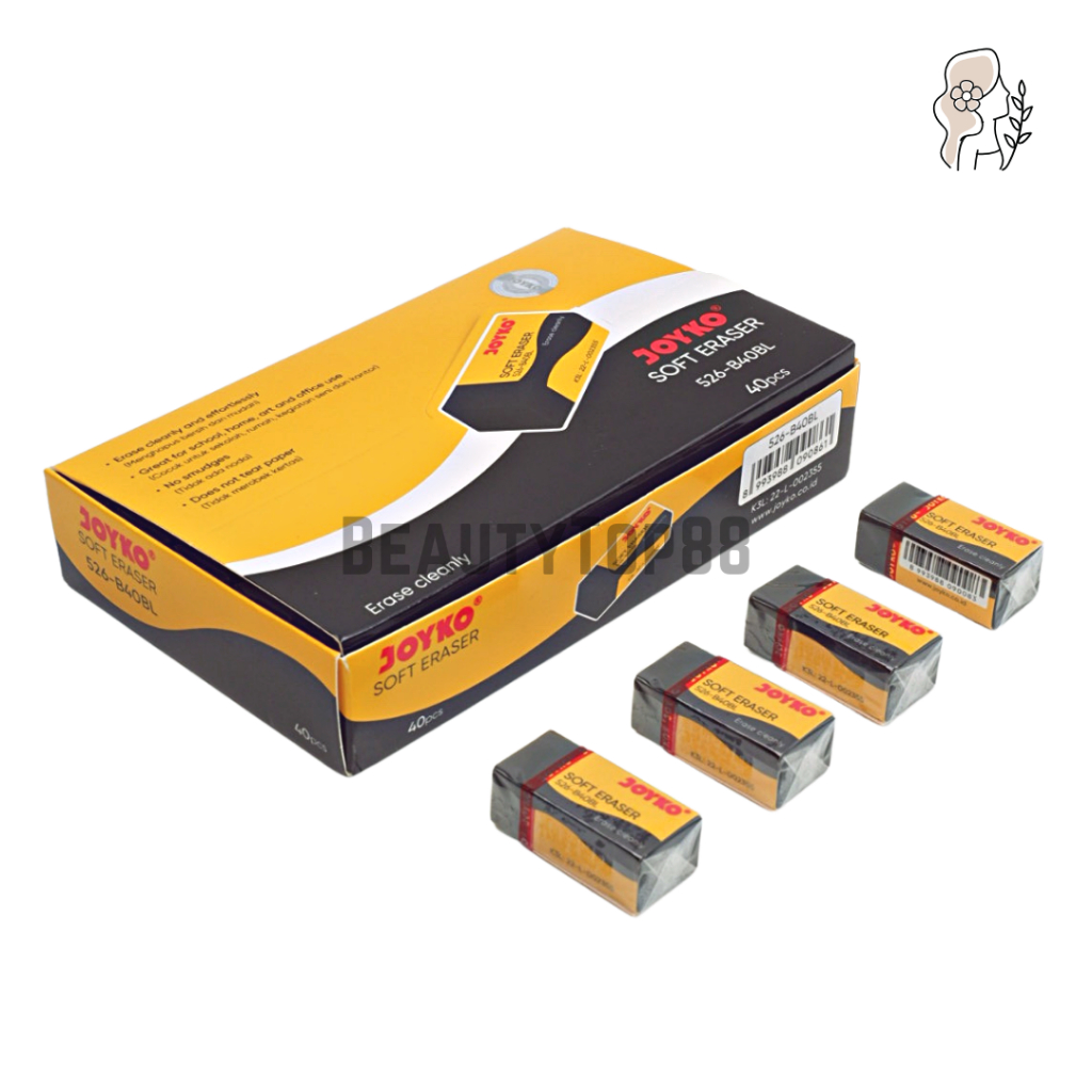

Penghapus Joyko 526-B40BL Kecil - Black Eraser Stip Hitam Karet Bersih Ujian Exam [PER PCS]
