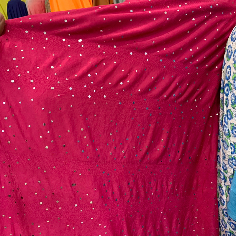 kain sequin glitter | beludru | kain sutra | kain woll | kain katun | kain premium harga per 0,5m