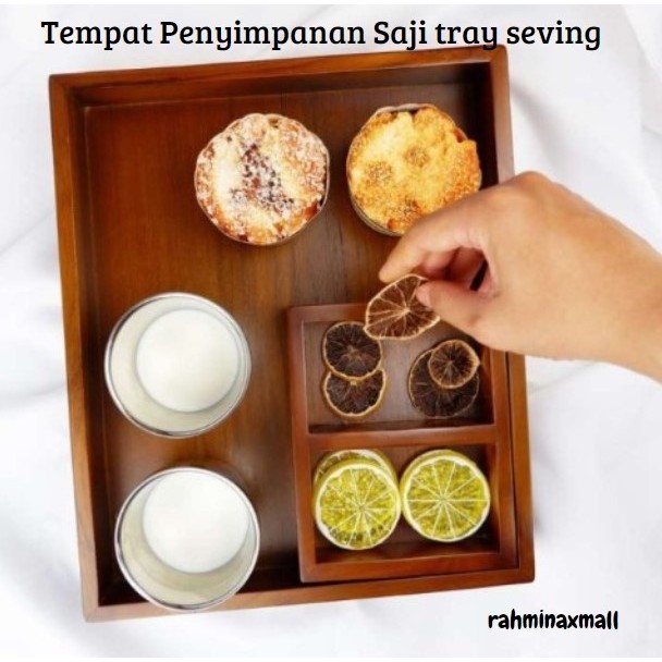 Nampan Tray Serving / Nampan Tray / Nampan Saji Gelas Kopi Kamar Hotel / Nampan Kayu Aesthetic