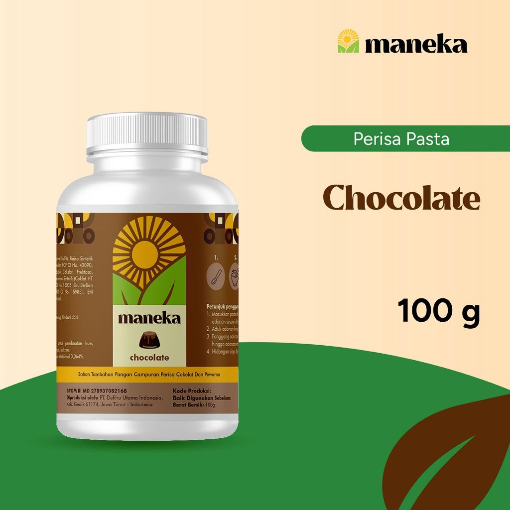 

Maneka Chocolate Perisa Pasta - Aroma Perasa & Pewarna Makanan Rasa Cokelat 100 ML