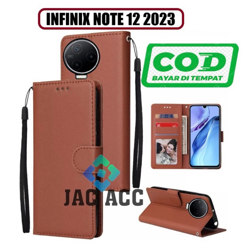 FLIP CASE HP PREMIUM UNTUK HP INFINIX NOTE 12 2023 LEATHER FLIP CASE HP PREMIUM UNTUK HP INFINIX NOT