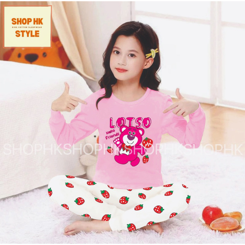 shophk BAJU TIDUR ANAK USIA 2-10TAHUN LOTSO/ PIYAMA ANAK/ STELAN BAJU TIDUR ANAK ANAK/ SETELAN BAJU 