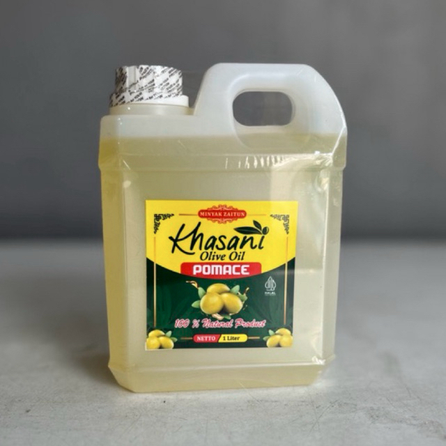 

Khasani pomace olive oil minyak zaitun murni asli 1 liter