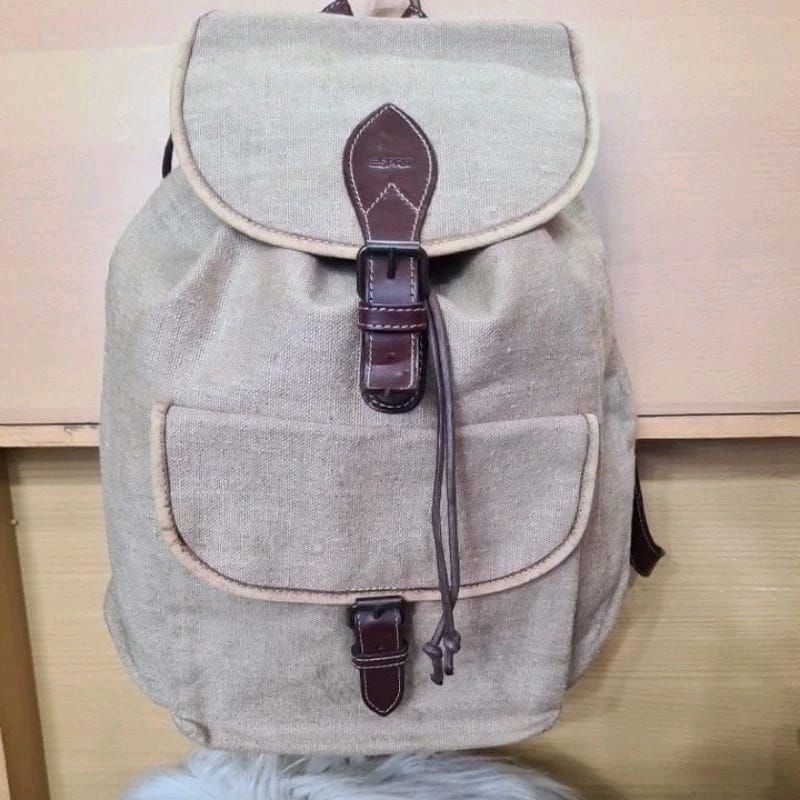 ESPRIT Tas Leather Ransel Serut Ori